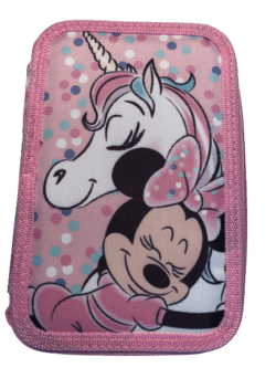 DISNEY MINNIE PENALHUS MED ENHJØRNING 3 LAG MED INDHOLD LYSERØD