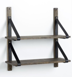 UNO VÆGREOÆ MED LÆDERSTROPPER I SMOKED EGETRÆ