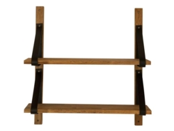 UNO VÆGREOL MED LÆDERSTROPPER I NEUTRAL OLIERET EGETRÆ