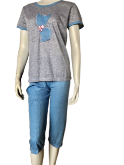 Pyjamas Med Korte Ærmer og 3/4 Ben