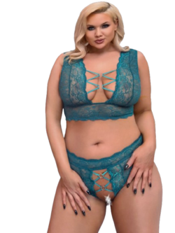Plus Size Blonde BH Sæt