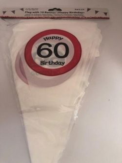 Flagbanner Happy Birthday 60