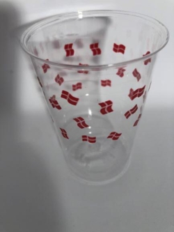 Plastglas Krystal klar m/danske flag