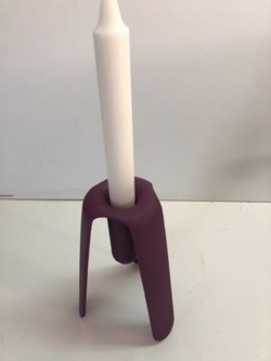 Lysestage, metal, lilla