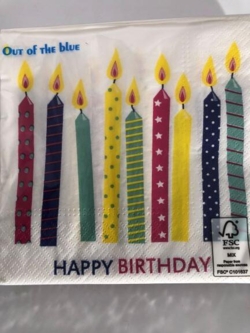 Servietter, fødselsdagslys