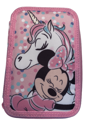 DISNEY MINNIE PENALHUS MED ENHJØRNING 3 LAG MED INDHOLD LYSERØD