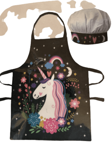 UNICORN FORKLÆDE MED KØKKENHAT