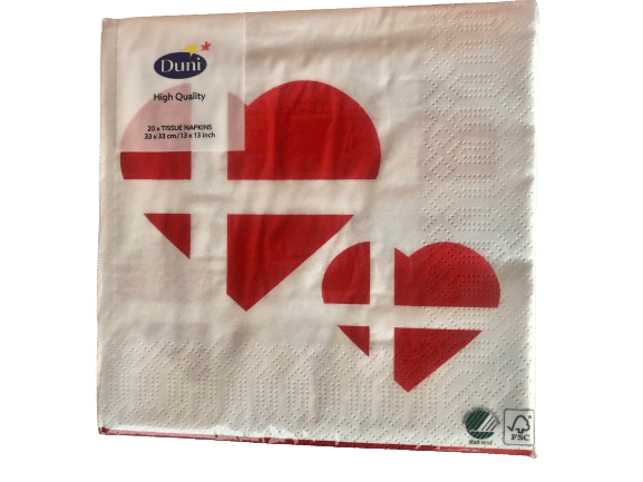 SERVIETTER HJERTE MOTIV