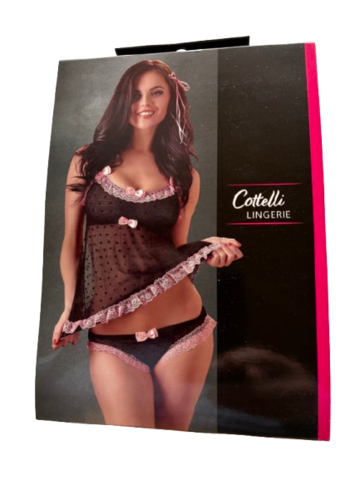 Babydoll Sæt i Sort og Lyserød