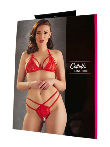 BH og Trusser i Røde Blonder