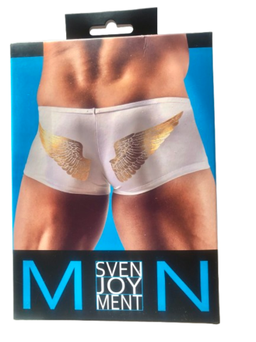 Herre Tights i Hvid og Med Englevinger