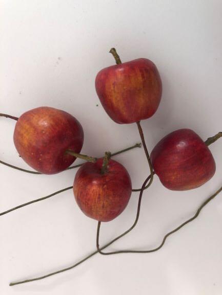 Rødt æble på trå