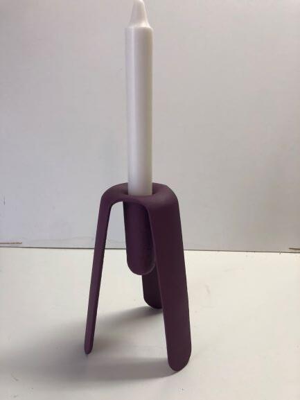 Lysestage, metal, lilla