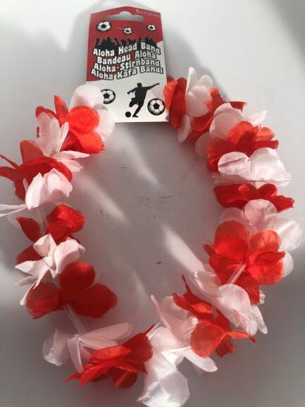 Rød/Hvid Aloha krans