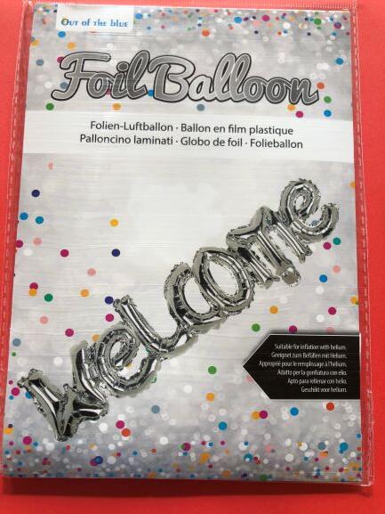 Sølvfolie ballon Welcome