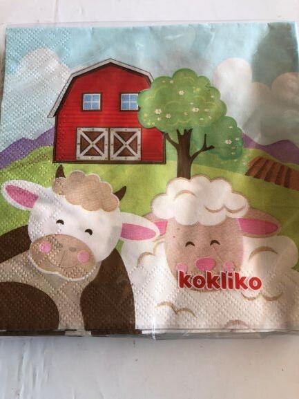 Servietter Med Bondegårdsmotiv